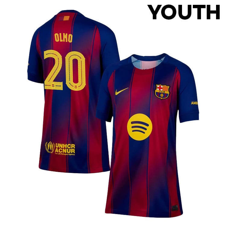 Dani Olmo 20 Barcelona 25/26 Home YOUTH Jersey - Navy