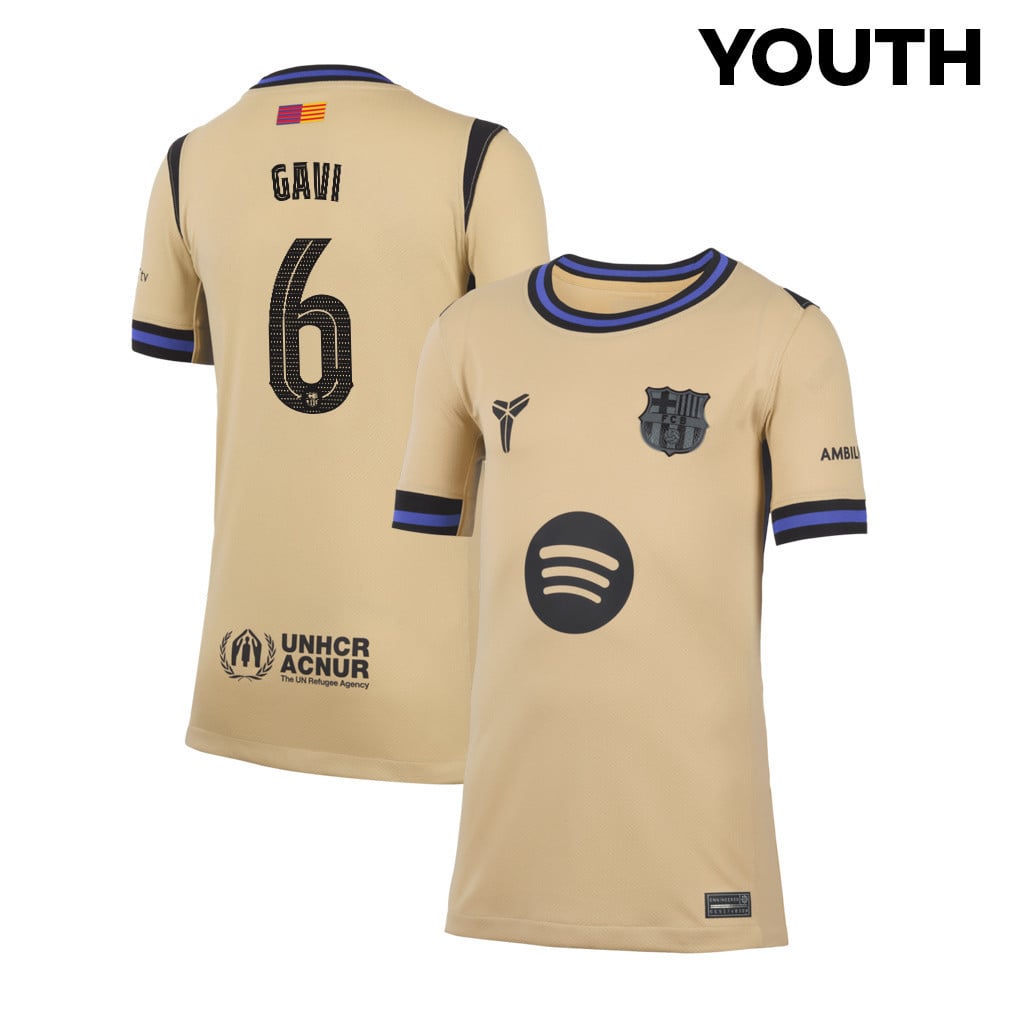 Gavi 6 Barcelona 25/26 Away YOUTH Jersey - Yellow