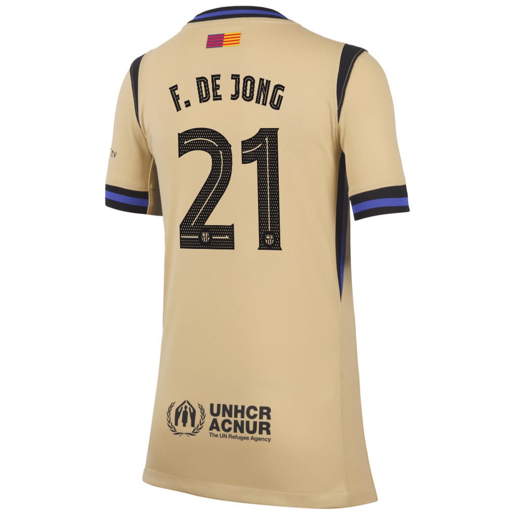 Frenkie de Jong 21 Barcelona 25/26 Away YOUTH Jersey - Yellow