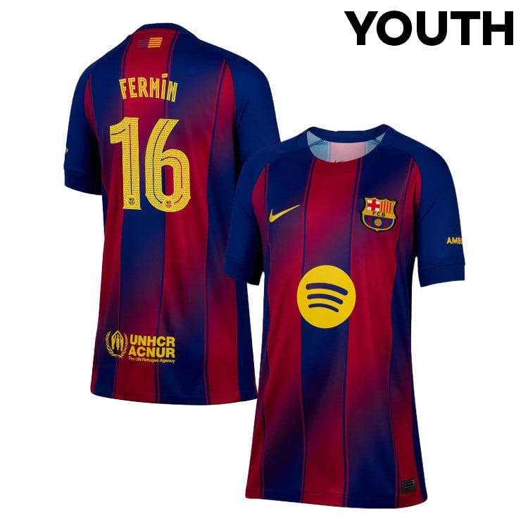 Fermín López 16 Barcelona 25/26 Home YOUTH Jersey - Navy