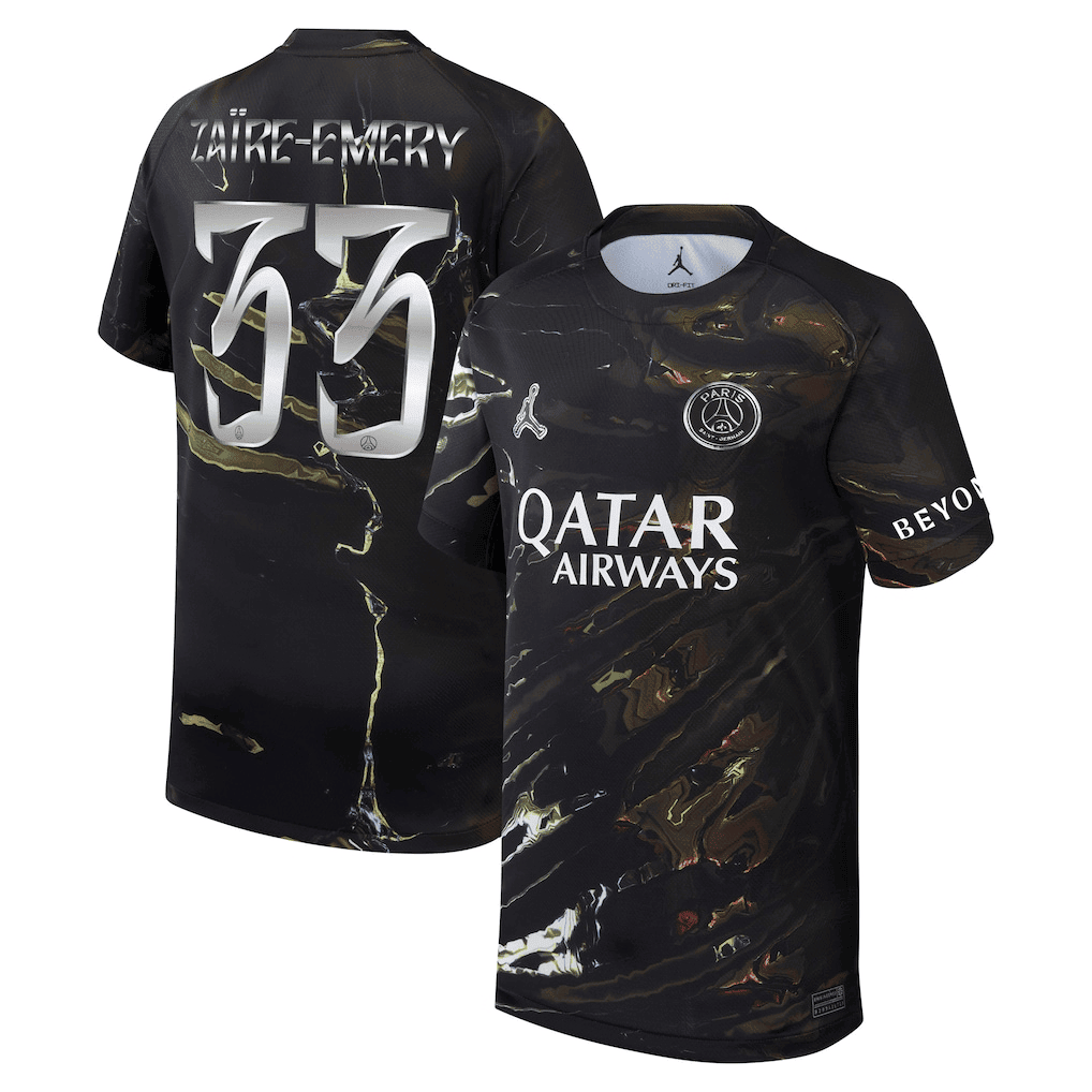 Zaïre-Emery 33 Paris Saint-Germain Jordan Night Edition 2025/26 Cup Printing Jersey - YOUTH