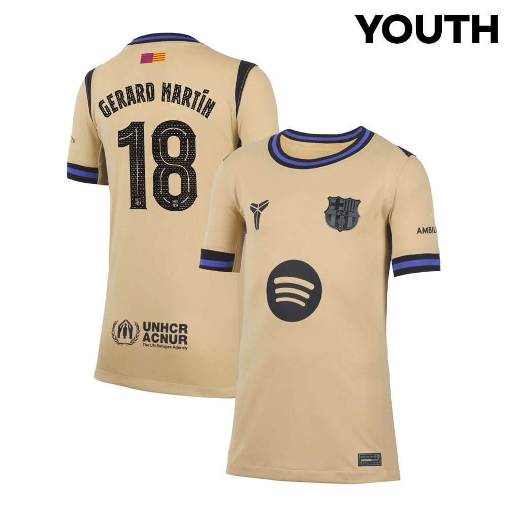 Gerard Martín 18 Barcelona 25/26 Away YOUTH Jersey - Yellow