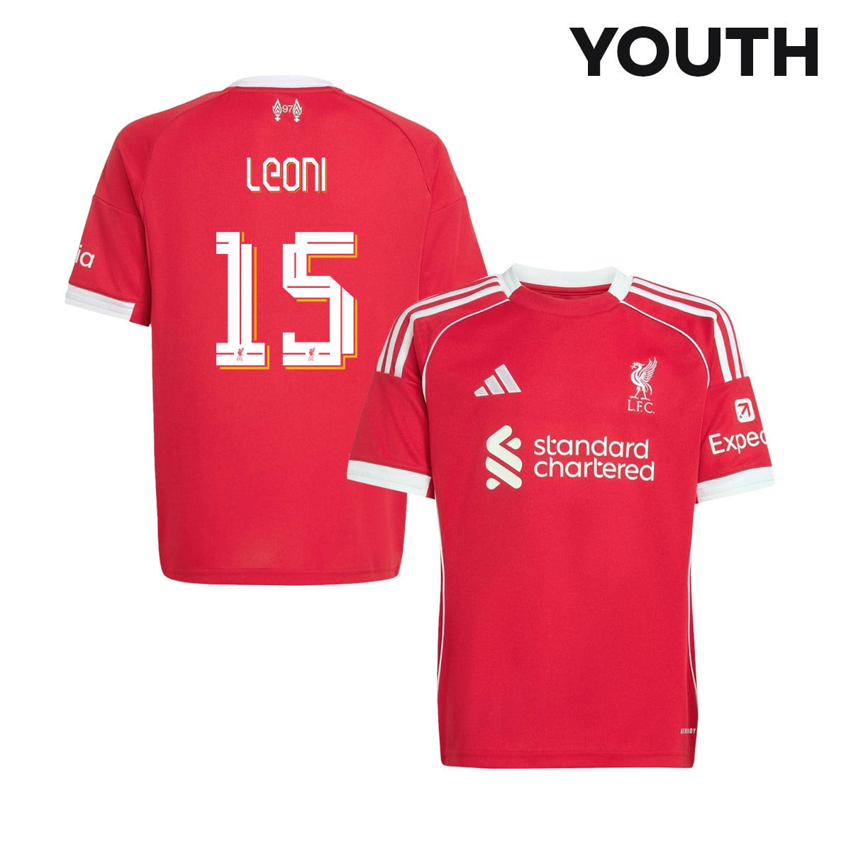 Giovanni Leoni 15 Liverpool 25/26 Home YOUTH Jersey - Red