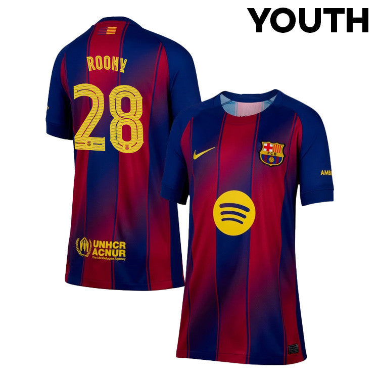 Roony Bardghji 28 Barcelona 25/26 Home YOUTH Jersey - Navy