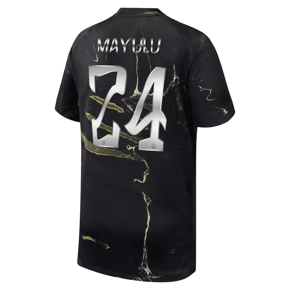 Mayulu 24 Paris Saint-Germain Jordan Night Edition 2025/26 Cup Printing Jersey - YOUTH