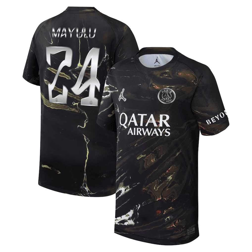 Mayulu 24 Paris Saint-Germain Jordan Night Edition 2025/26 Cup Printing Jersey - YOUTH