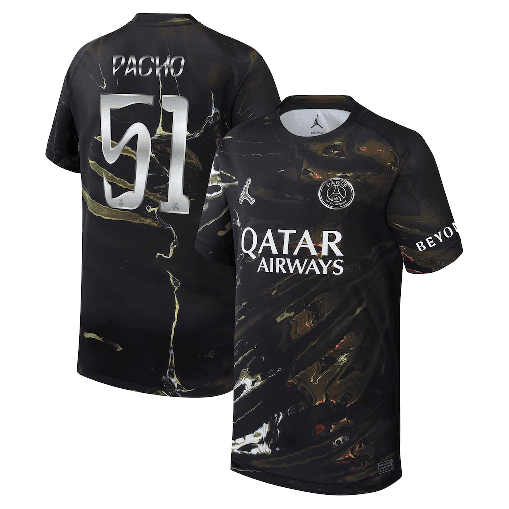 Pacho 51 Paris Saint-Germain Jordan Night Edition 2025/26 Cup Printing Jersey - YOUTH