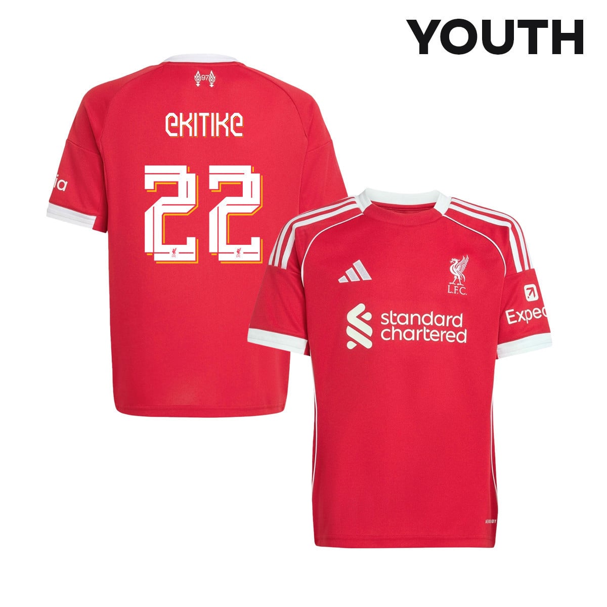 Hugo Ekitiké 22 Liverpool 25/26 Home YOUTH Jersey - Red