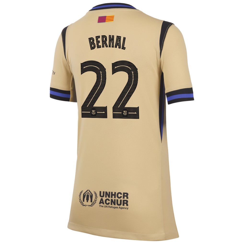 Marc Bernal 22 Barcelona 25/26 Away YOUTH Jersey - Yellow