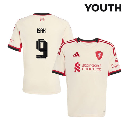 Alexander Isak 9 Liverpool 25/26 Away YOUTH Jersey - Off-white