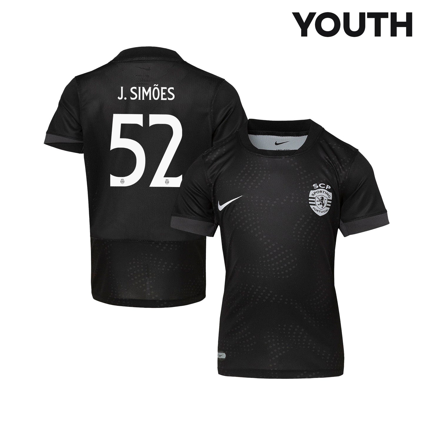 João Simões 52 Sporting CP 25/26 Away YOUTH Jersey - Black