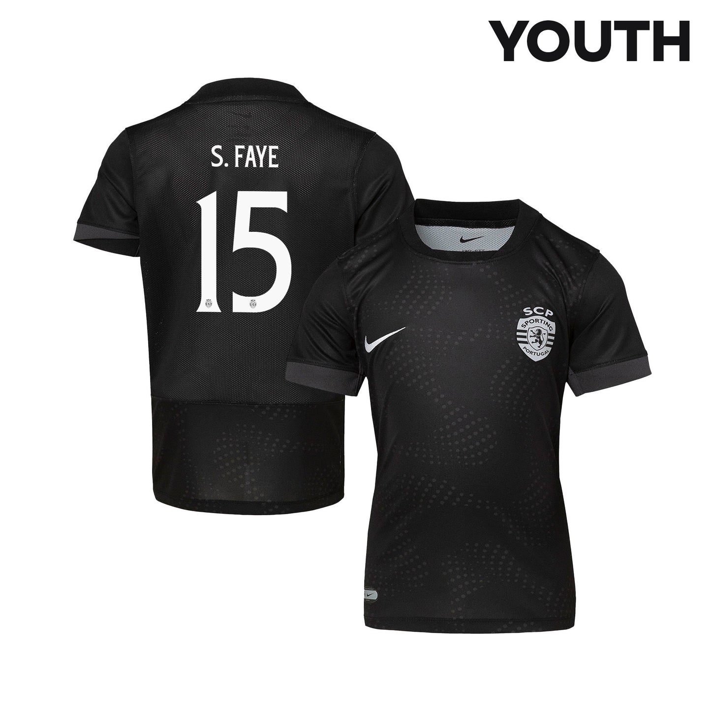 Souleymane Faye 15 Sporting CP 25/26 Away YOUTH Jersey - Black