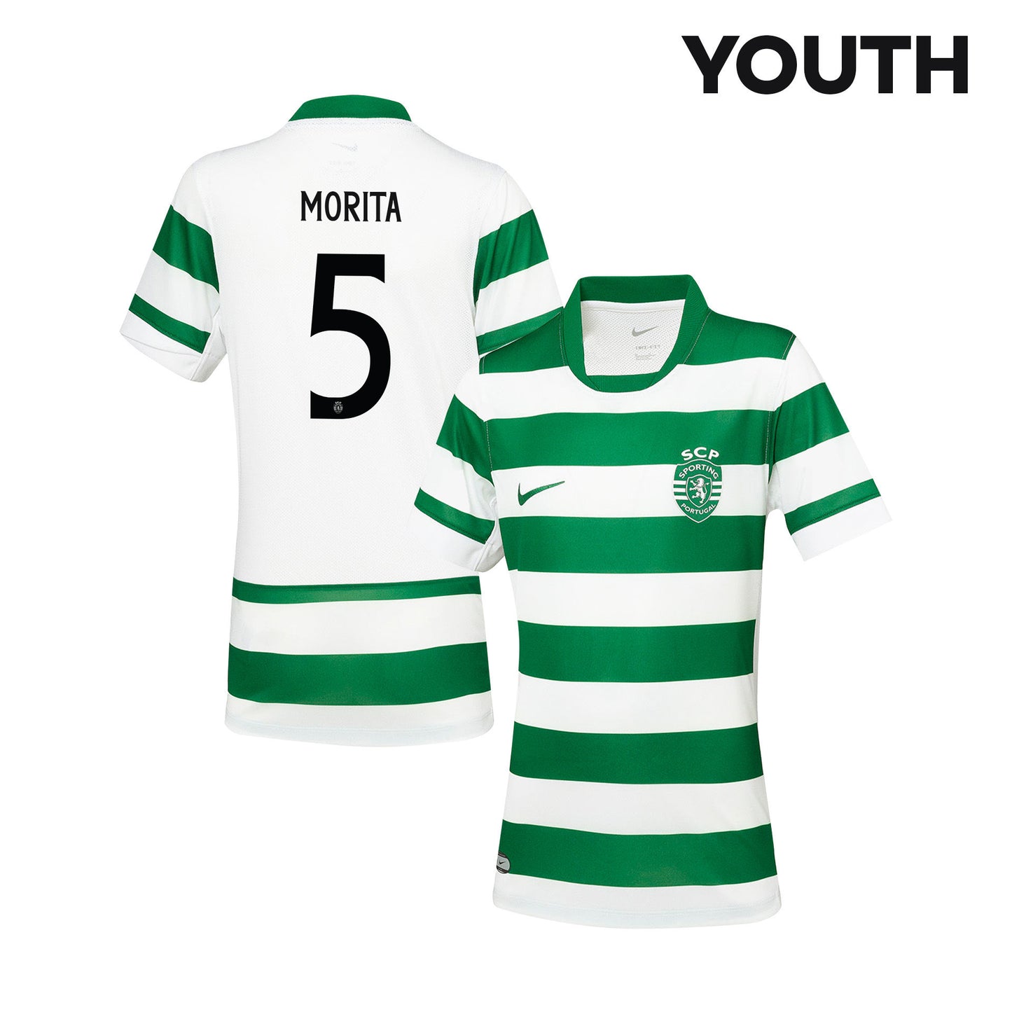 Hidemasa Morita 5 Sporting CP 25/26 Home YOUTH Jersey - Green/White