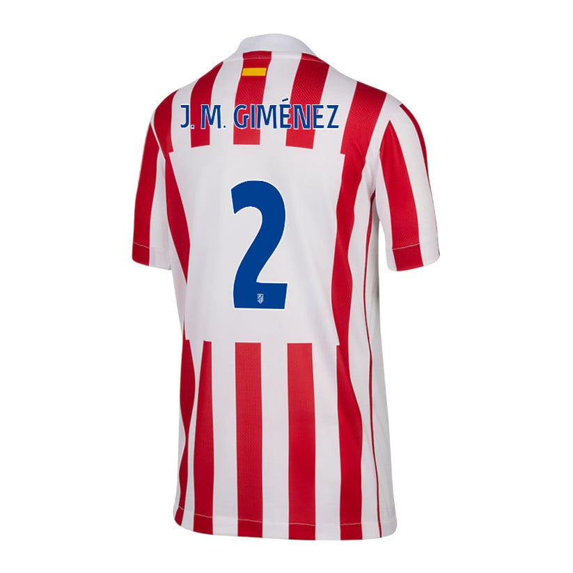 José Maria Giménez 2 Atlético Madrid 25/26 Home YOUTH Jersey - Red/White