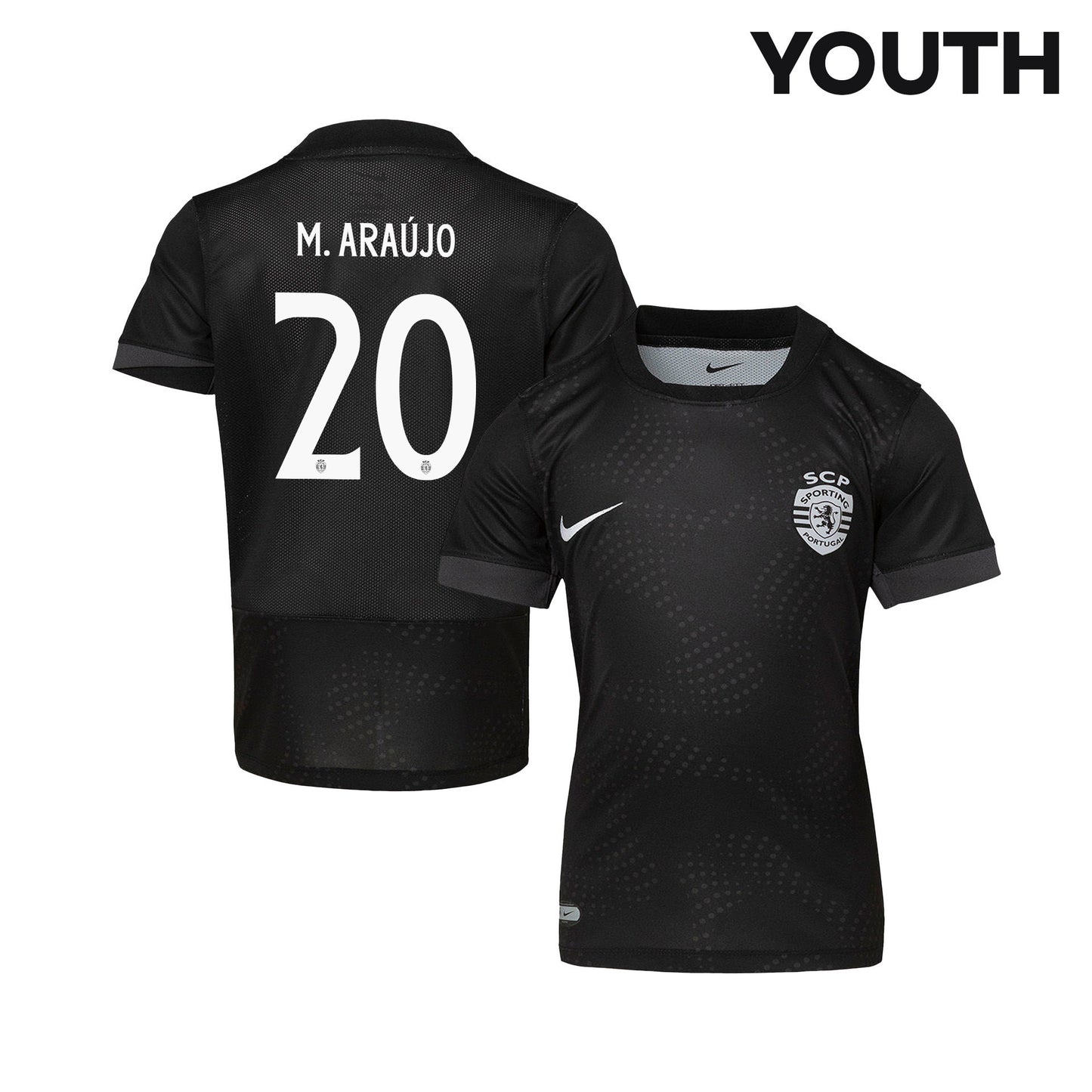 Maximiliano Araújo 20 Sporting CP 25/26 Away YOUTH Jersey - Black