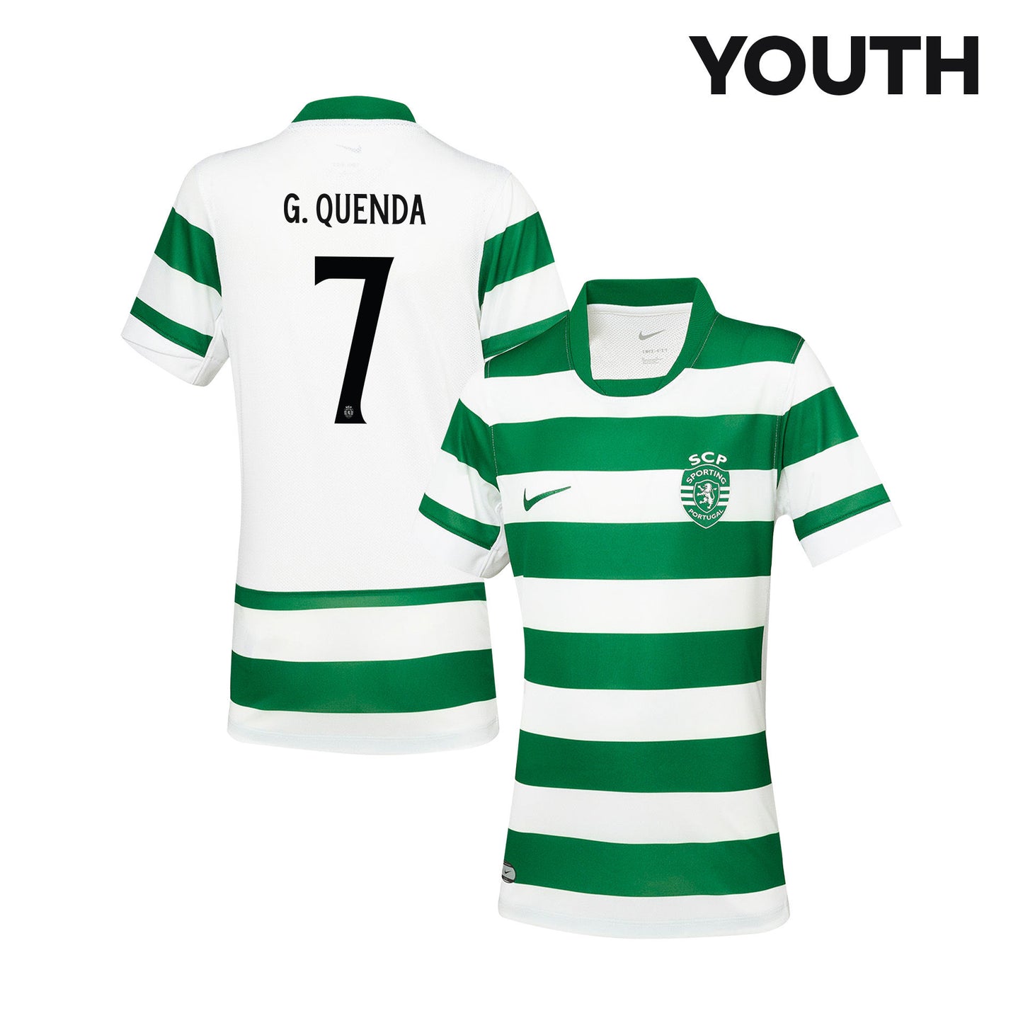 Geovany Quenda 7 Sporting CP 25/26 Home YOUTH Jersey - Green/White