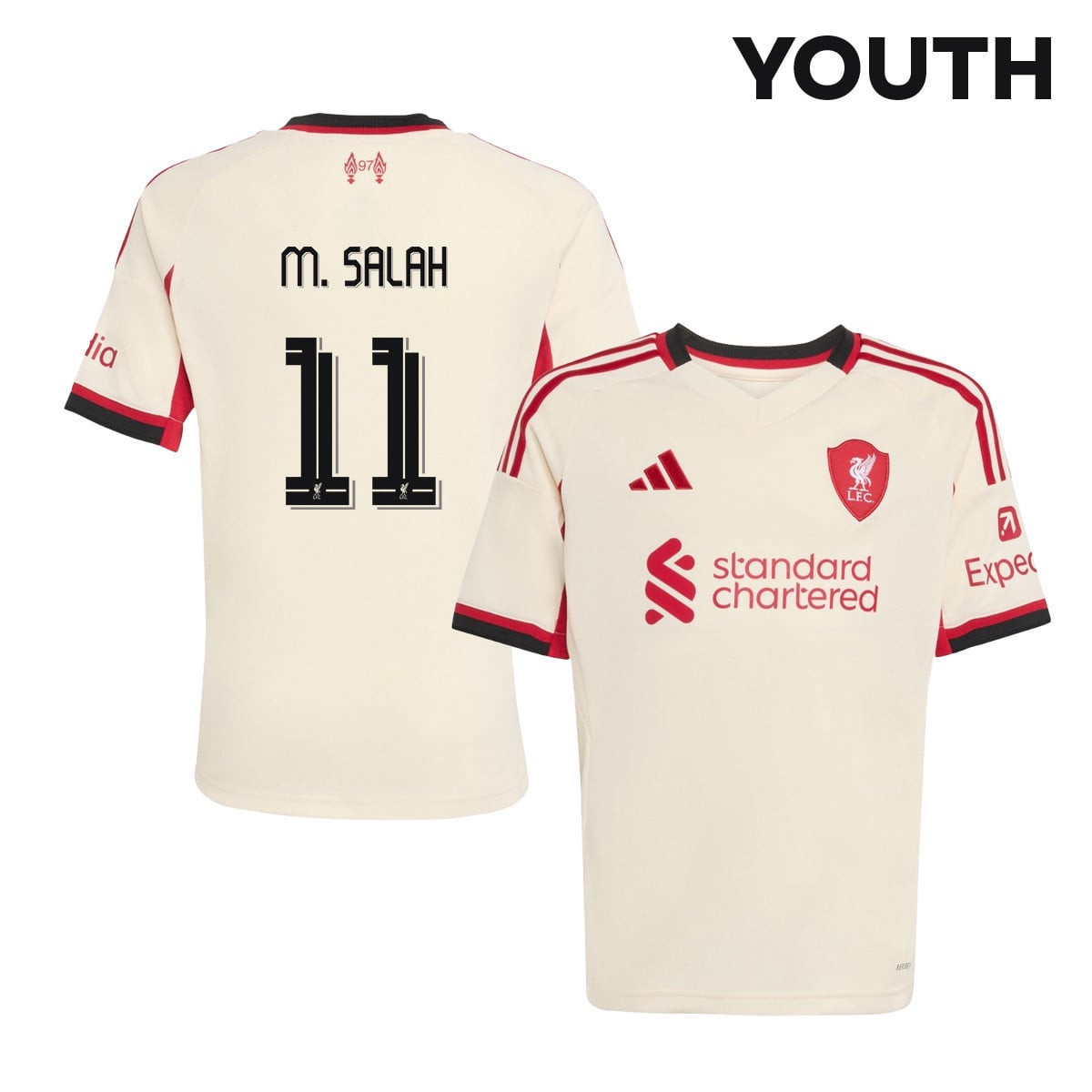 Mohamed Salah 11 Liverpool 25/26 Away YOUTH Jersey - Off-white