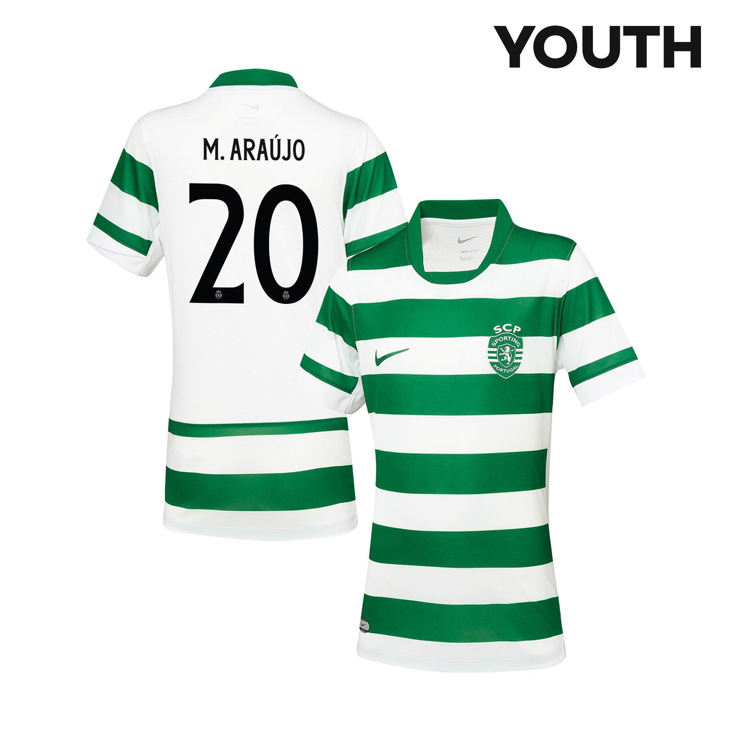 Maximiliano Araújo 20 Sporting CP 25/26 Home YOUTH Jersey - Green/White