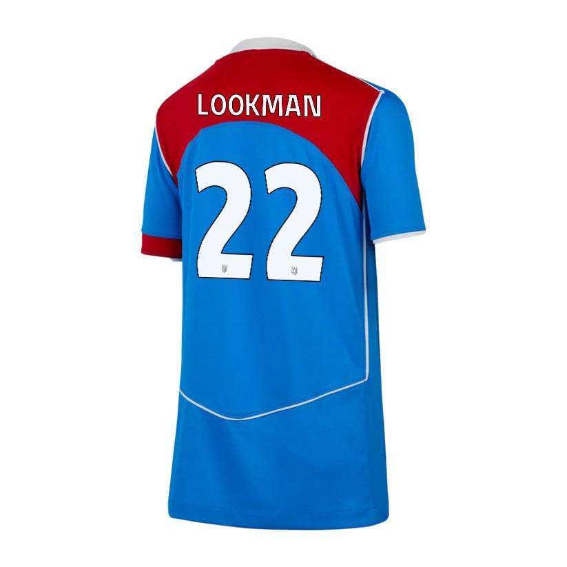 Ademola Lookman 22 Atlético Madrid 25/26 Third YOUTH Jersey - Blue/Red