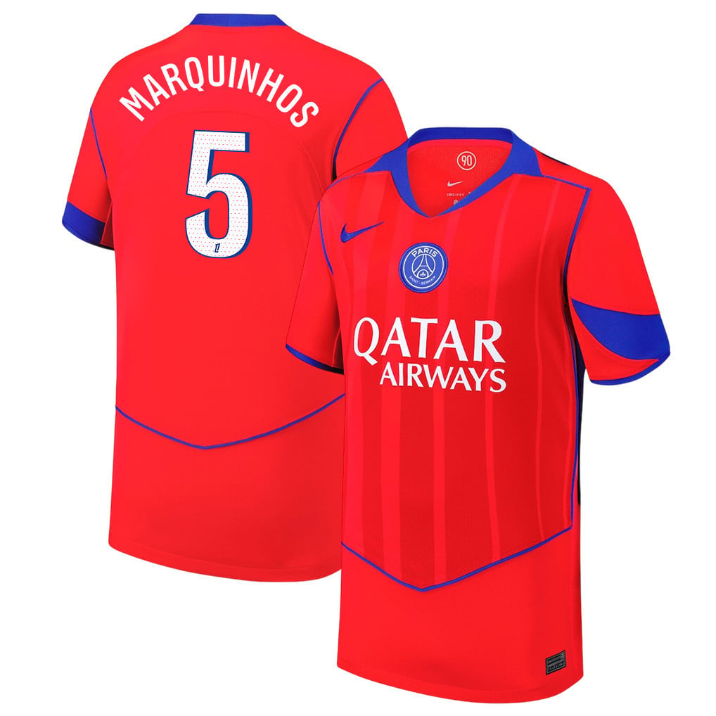 Marquinhos 5 Paris Saint-Germain 25/26 Third YOUTH Jersey - Red