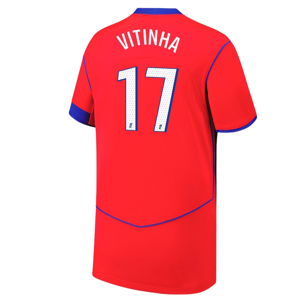Vitinha 17 Paris Saint-Germain 25/26 Third YOUTH Jersey - Red