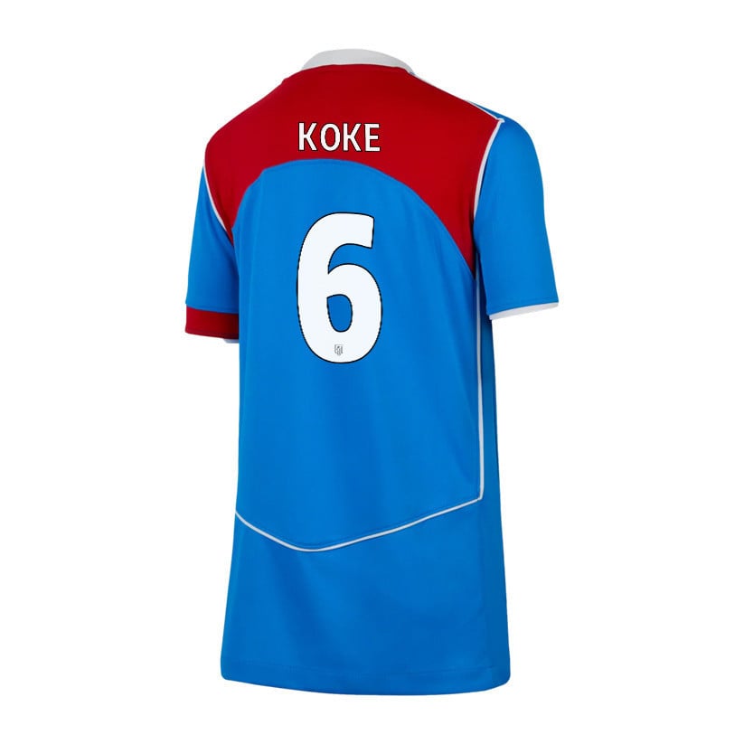 Koke 6 Atlético Madrid 25/26 Third YOUTH Jersey - Blue/Red