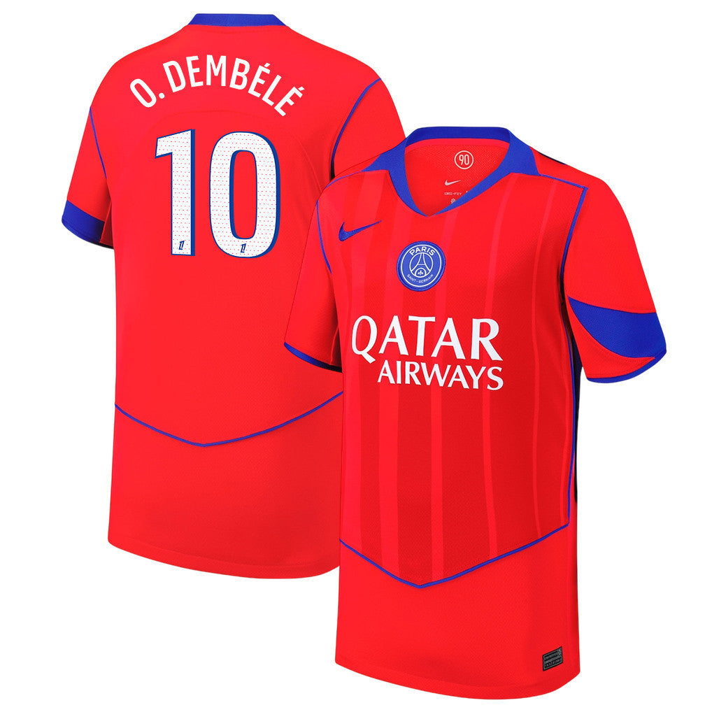 Ousmane Dembélé 10 Paris Saint-Germain 25/26 Third YOUTH Jersey - Red