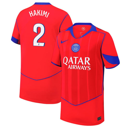 Achraf Hakimi 2 Paris Saint-Germain 25/26 Third YOUTH Jersey - Red