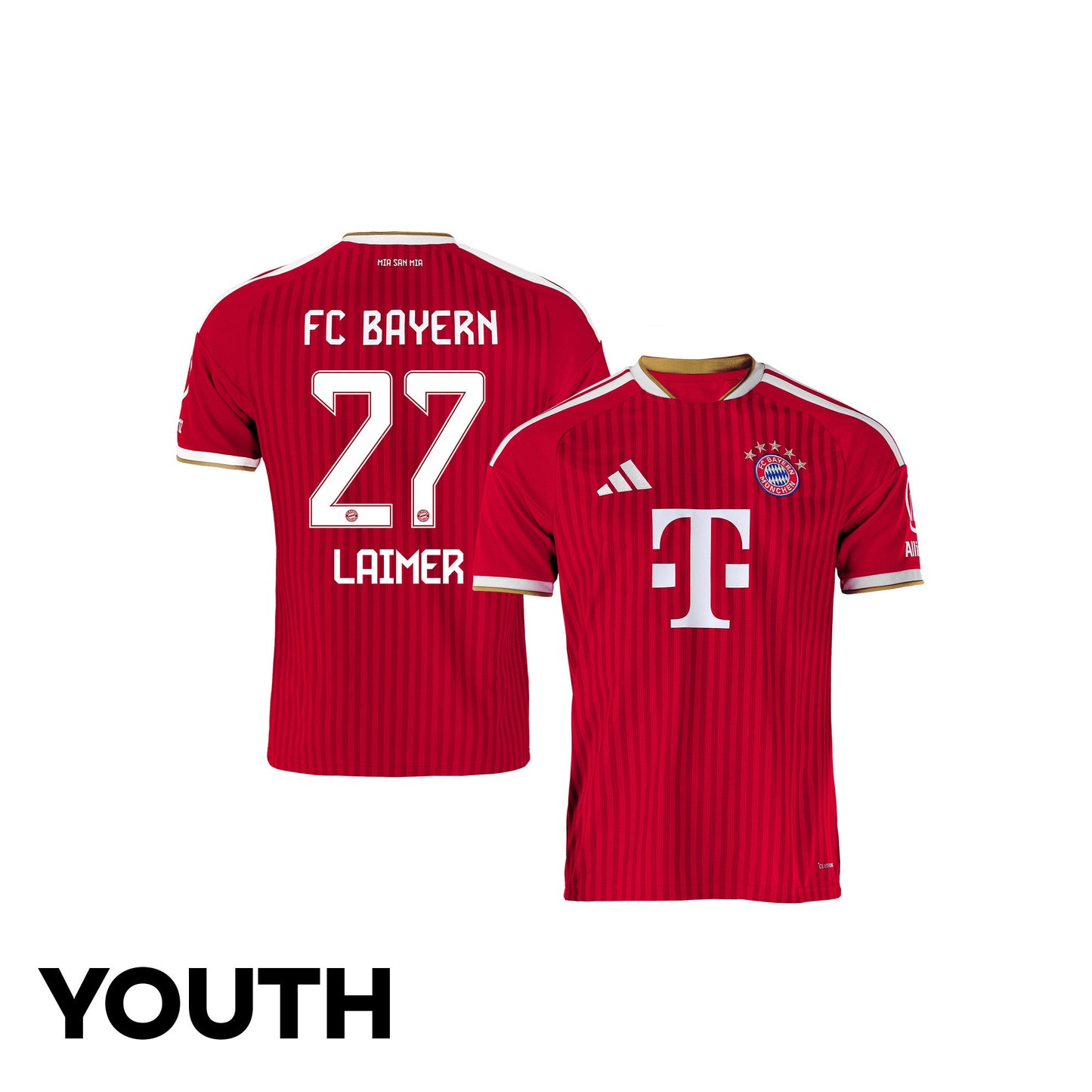Konrad Laimer 27 Bayern Munich 2026/27 Youth Home Jersey - Red