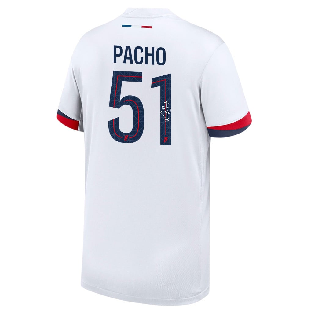 Willian Pacho 51 Signature Paris Saint-Germain 25/26 Away YOUTH Jersey - White