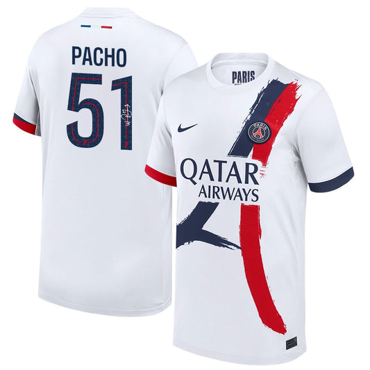 Willian Pacho 51 Signature Paris Saint-Germain 25/26 Away YOUTH Jersey - White