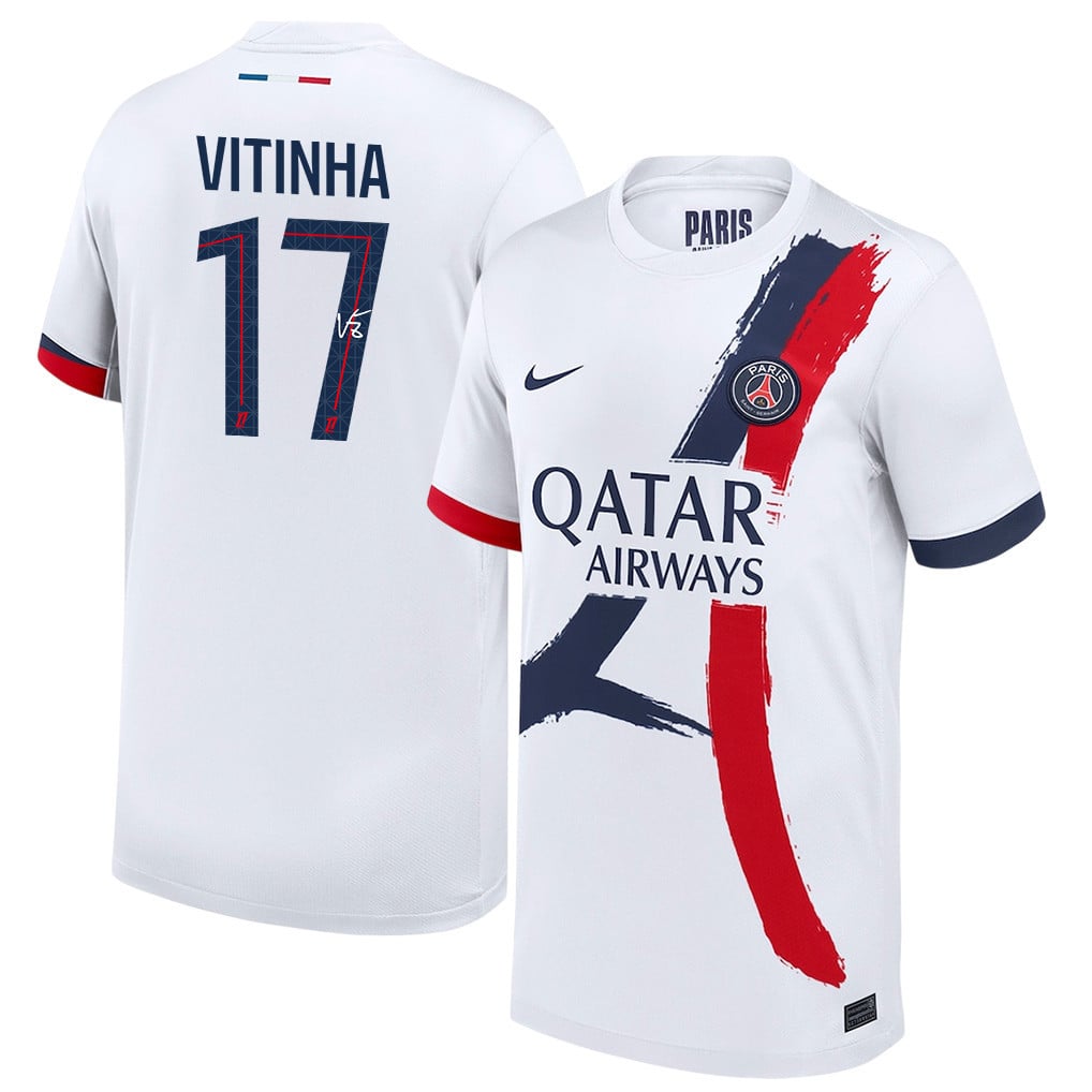 Vitinha 17 Signature Paris Saint-Germain 25/26 Away YOUTH Jersey - White