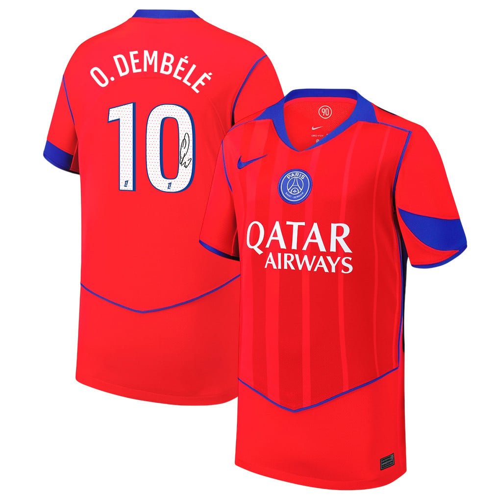 Ousmane Dembélé 10 Signature Paris Saint-Germain 25/26 Third YOUTH Jersey - Red