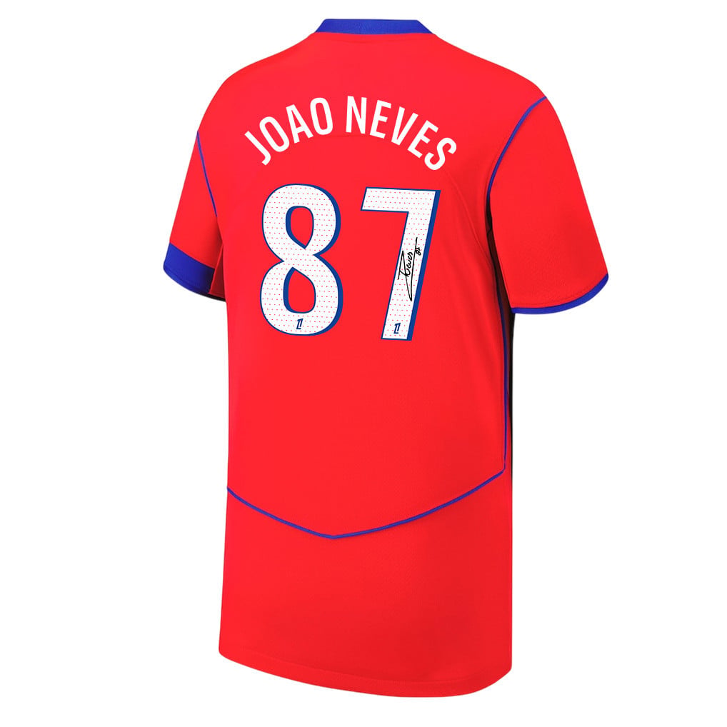 João Neves 87 Signature Paris Saint-Germain 25/26 Third YOUTH Jersey - Red