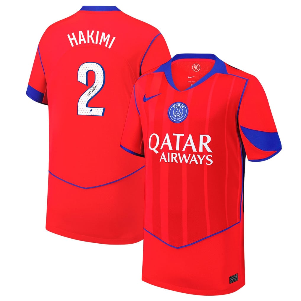 Achraf Hakimi 2 Signature Paris Saint-Germain 25/26 Third YOUTH Jersey - Red