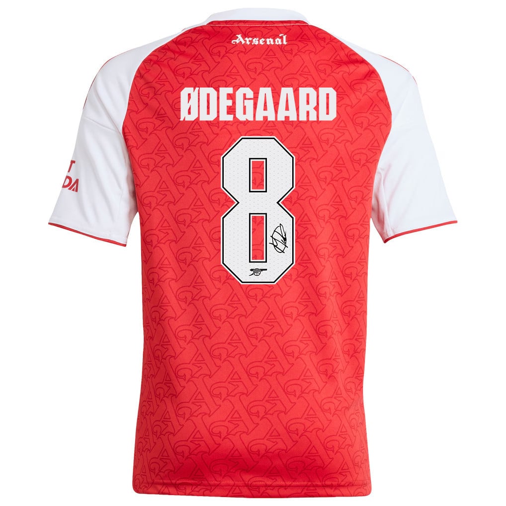 Martin Ødegaard 8 Signature Arsenal 25/26 Home YOUTH Jersey - White/Red
