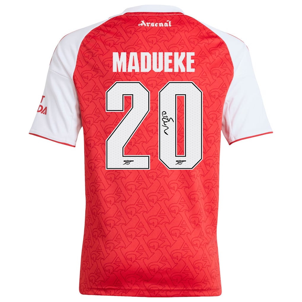 Noni Madueke 20 Signature Arsenal 25/26 Home YOUTH Jersey - White/Red