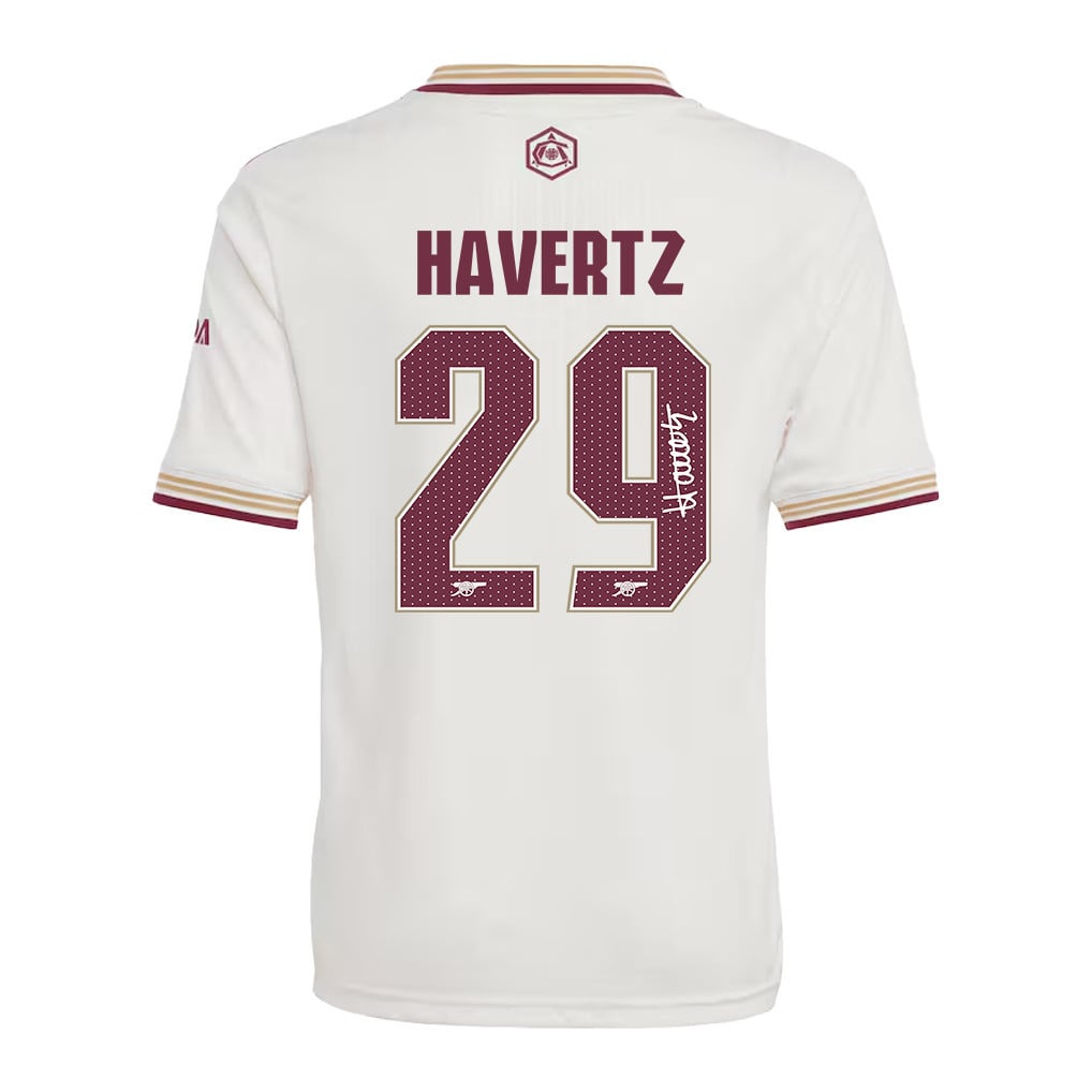 Kai Havertz 29 Signature Arsenal 25/26 Third YOUTH Jersey - Cream