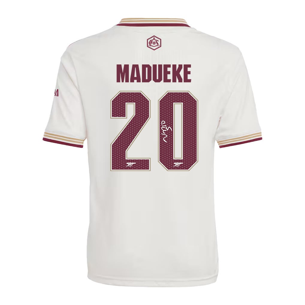 Noni Madueke 20 Signature Arsenal 25/26 Third YOUTH Jersey - Cream