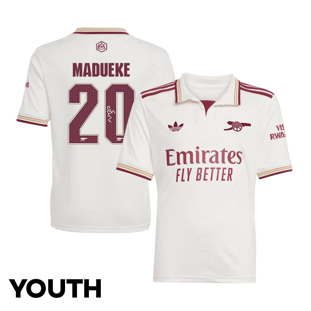 Noni Madueke 20 Signature Arsenal 25/26 Third YOUTH Jersey - Cream