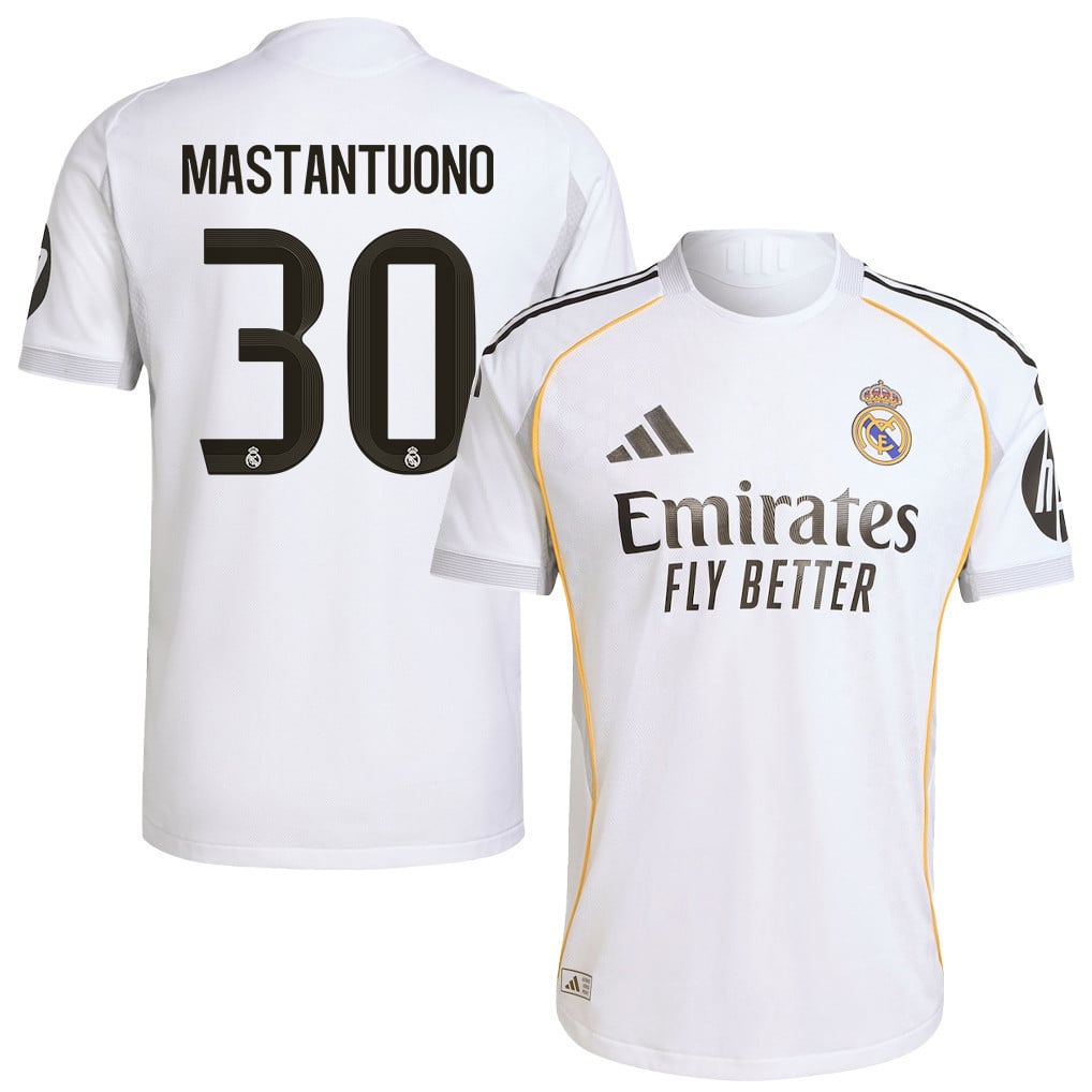 Franco Mastantuono 30 Real Madrid 25/26 Home Men Jersey - White