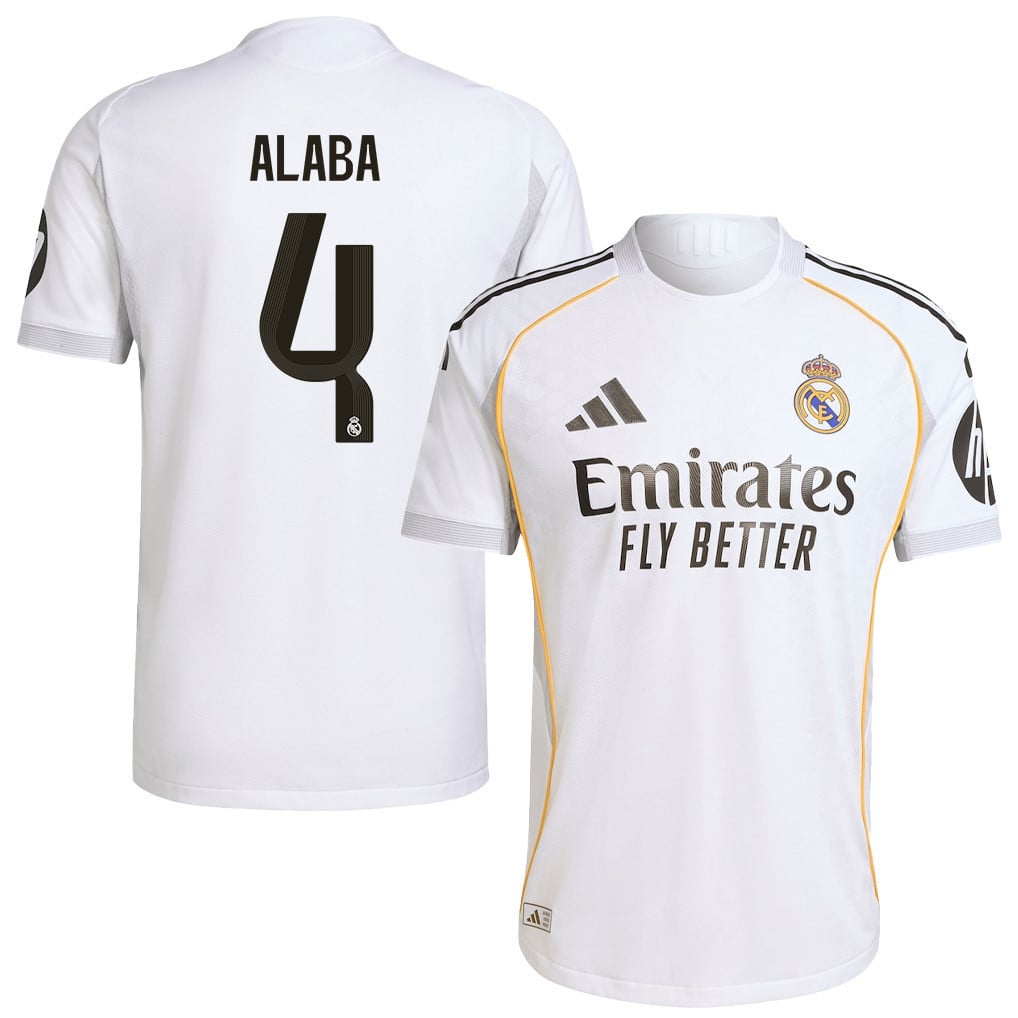 David Alaba 4 Real Madrid 25/26 Home Men Jersey - White