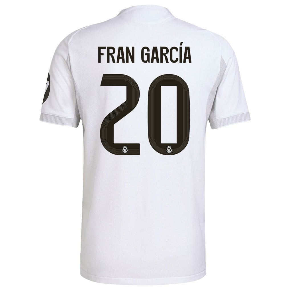 Fran García 20 Real Madrid 25/26 Home Men Jersey - White