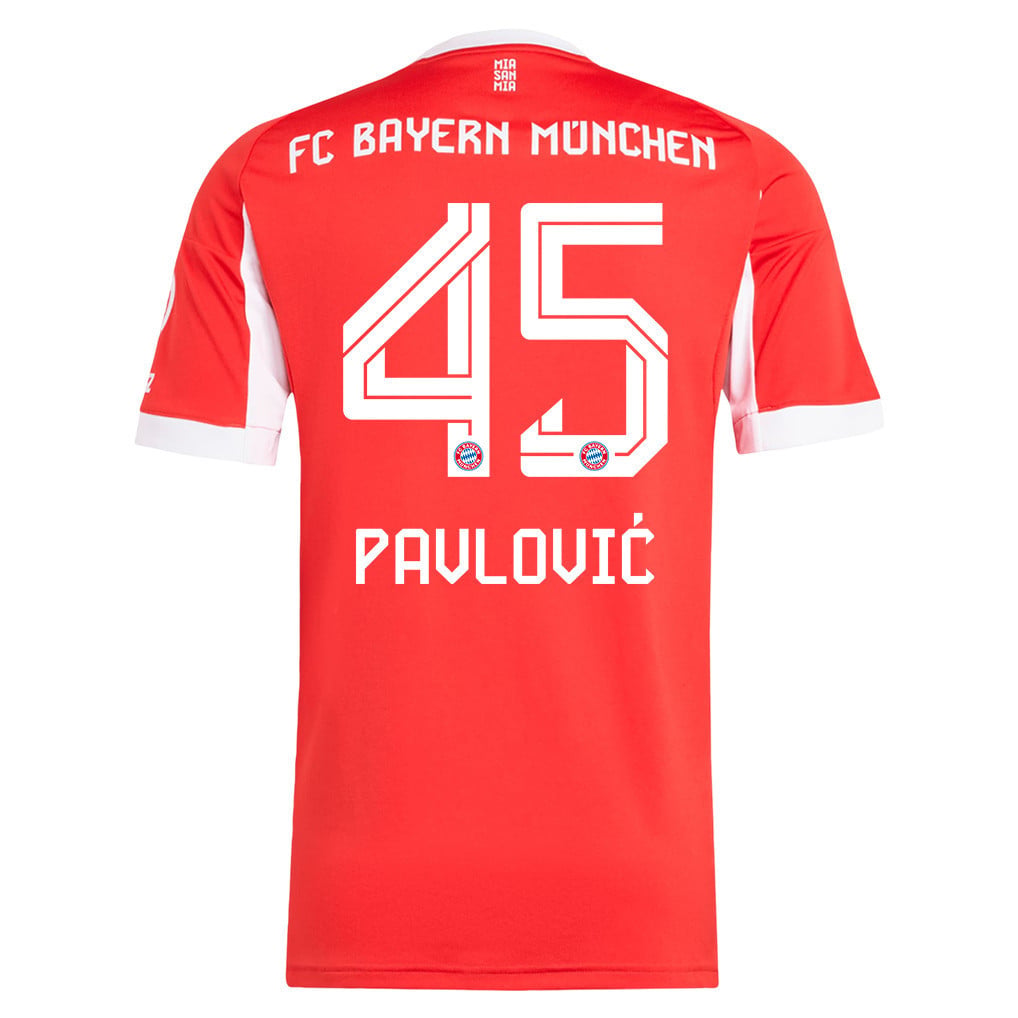 Aleksandar Pavlović 45 Bayern Munich 25/26 Home Men Jersey - Red