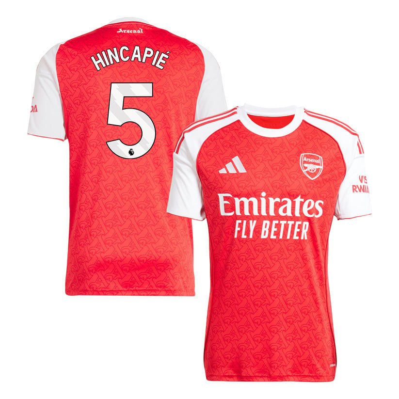 Piero Hincapié 5 Arsenal 25/26 Home Men Jersey - Red/White