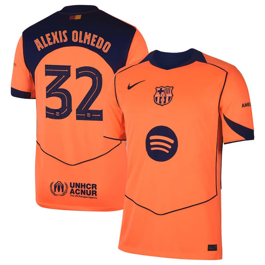 Alexis Olmedo 32 Barcelona 25/26 Third Men Jersey - Orange