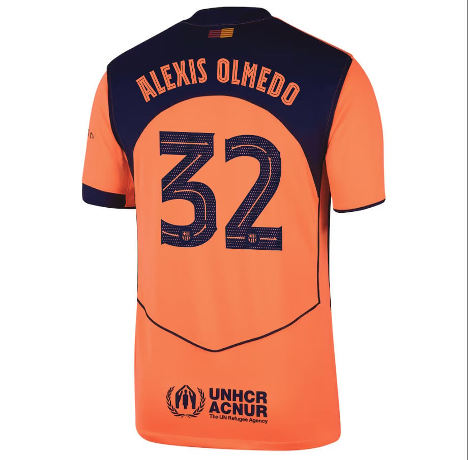Alexis Olmedo 32 Barcelona 25/26 Third Men Jersey - Orange