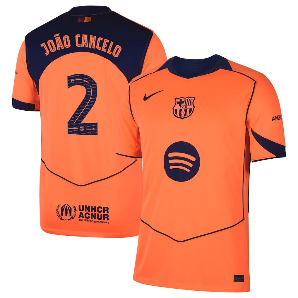 João Cancelo 2 Barcelona 25/26 Third Men Jersey - Orange