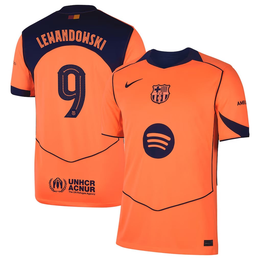 Robert Lewandowski 9 Barcelona 25/26 Third Men Jersey - Orange