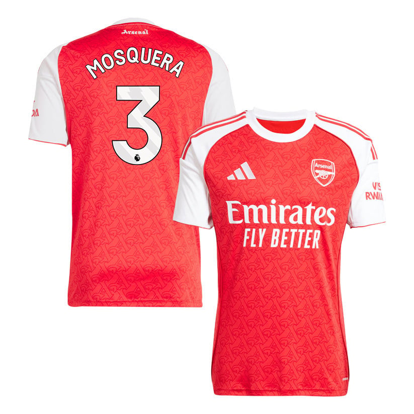 Cristhian Mosquera 3 Arsenal 25/26 Home Men Jersey - Red/White